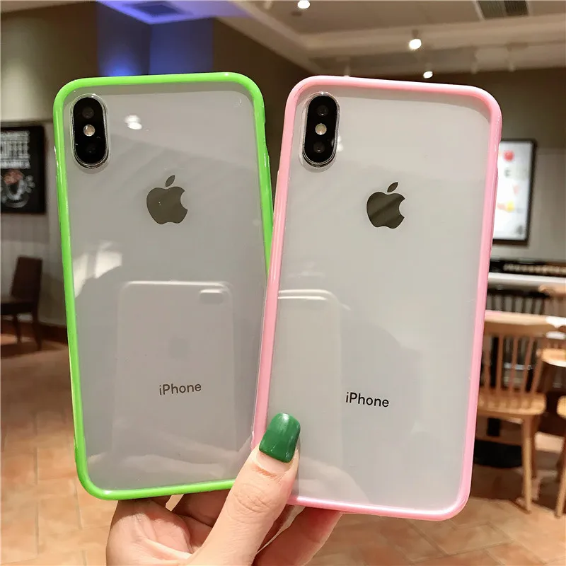 Lovebay прозрачный чехол карамельного цвета для iphone 11 Pro X XR XS Max мягкие ТПУ акриловые простые Чехлы для телефона для iphone 6 6S 7 8 Plus X