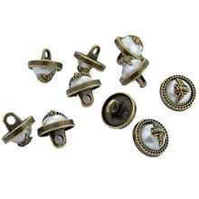 Botón Vintage de alta calidad DIY 20Pc 10mm bronce Metal aleación base alta perla abeja botones camisa accesorios para la costura de prendas AAA0179