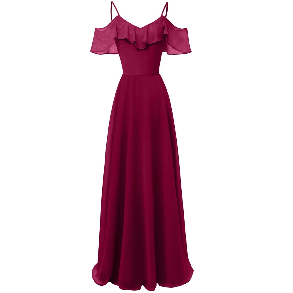 Женское платье на бретельках Vestido de festa темно красное розовое синее