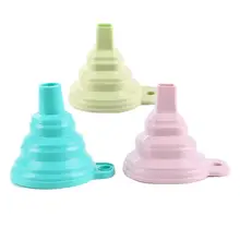 1PCS Mini Foldable Funnel Silicone Collapsible Funnel Portable Funnels Can Be Hung Household