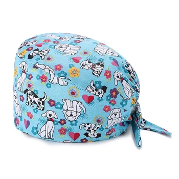 

Women Working Cap Adjustable Anti-Dust Tie Back Hat Cotton Hat With Sweatband Perfect For Chef Cap Sanitary Hat Beauty Spa Cap