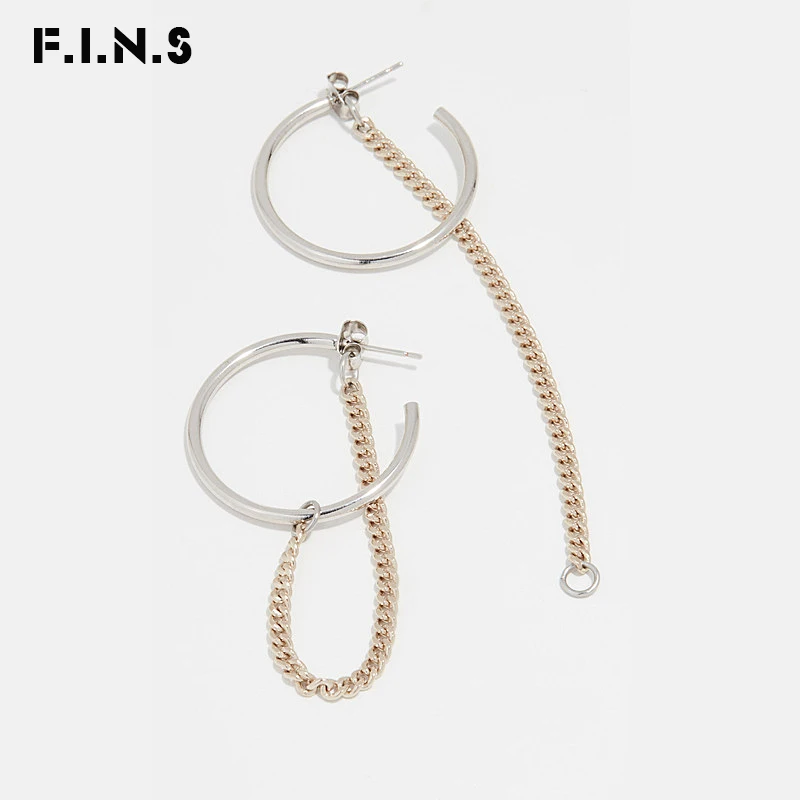 Модные простые круглые серьги-кольца F.I.N.S серьги золотого и серебряного цветов