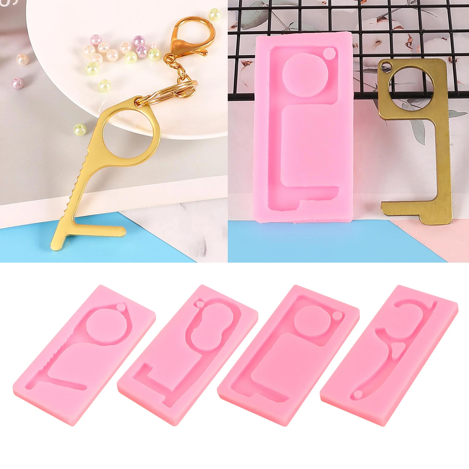 Non-Contact Keychain Press Elevator Door Opener Mold Enjoy DIY Fun for Girl Kids Adults Family Craft Lovers