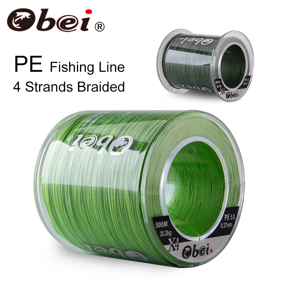 

Obei 300M 500M PE Fishing Line 4 Strands Braided Multifilament Fishing Line Smooth Sea Softwater Line 10-120lb