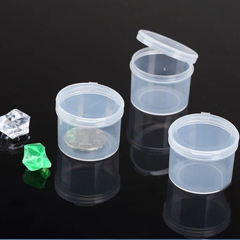 

5 PCS Plastic Clear Transparent With Lid Collection Container Case Small Round Coin Capsules Holders Collecting Storage Box