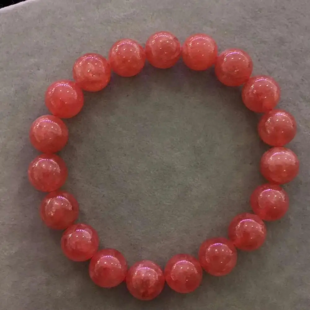 

Certificate Natural Rose Ice Rhodochrosite Gemstone ound Stretch Bracelet 10.3mm omen Love Rhodochrosite Beads Jewelry AAAAA