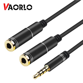 

VAORLO 1 to 2 3.5MM Audio Cable AUX Cable Splitter Adapter Earphone Extension Cables For iphone PC MP3 MP4 iPad Earphone Speaker