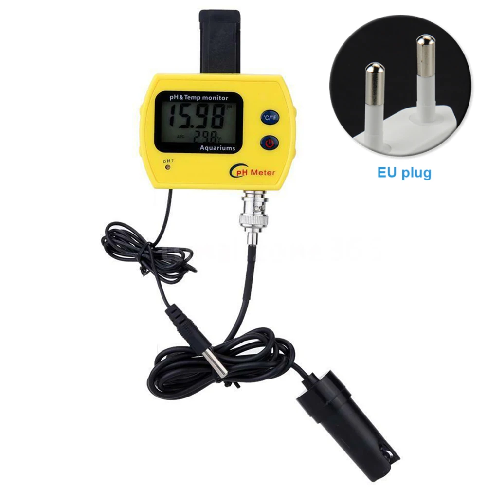 

2 In 1 Portable Online Analyzer Acidimeter Backlit LCD Display PH Meter Monitor With Electrode Digital Temperature Aquariums