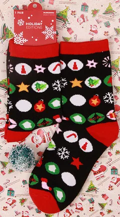 Kawaii/рождественские носки с изображением оленя и снеговика для женщин; 15 видов новогодних и рождественских зимних носков из хлопка для женщин; 102303 - Цвет: 13