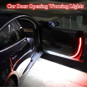 

Car Door Opening Warning Lights Strobe Flashing Anti Rear-end Collision Safety Lamps White&Red Streamer Atmosphere Lights