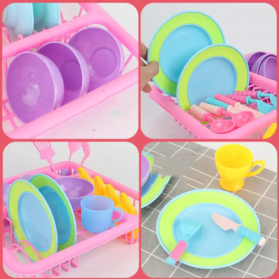 1Set Doll Kitchen Mini Tableware Miniatures Cup Plate Dish Decor Toys for Kid FD