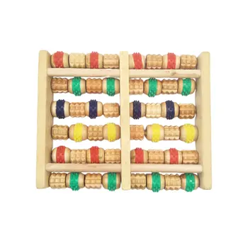 

1Pc Sole Massager Foot Care Roller Wooden Roller Six Rows Roller for Foot