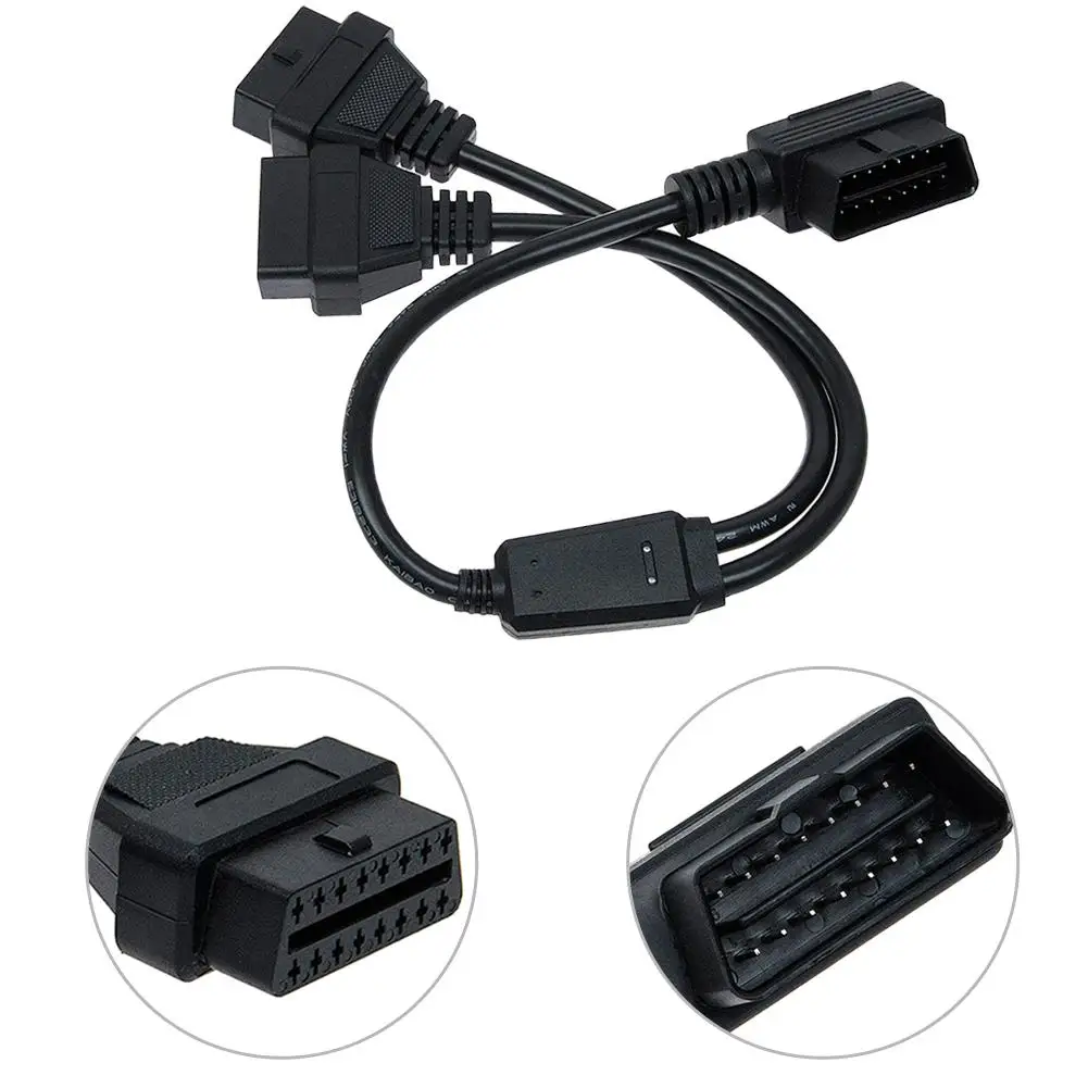 OBDII 1-for-2 Соединительный кабель адаптер 16 Пинхол OBD интерфейс кабель разъем J1962 автомобильные аксессуары