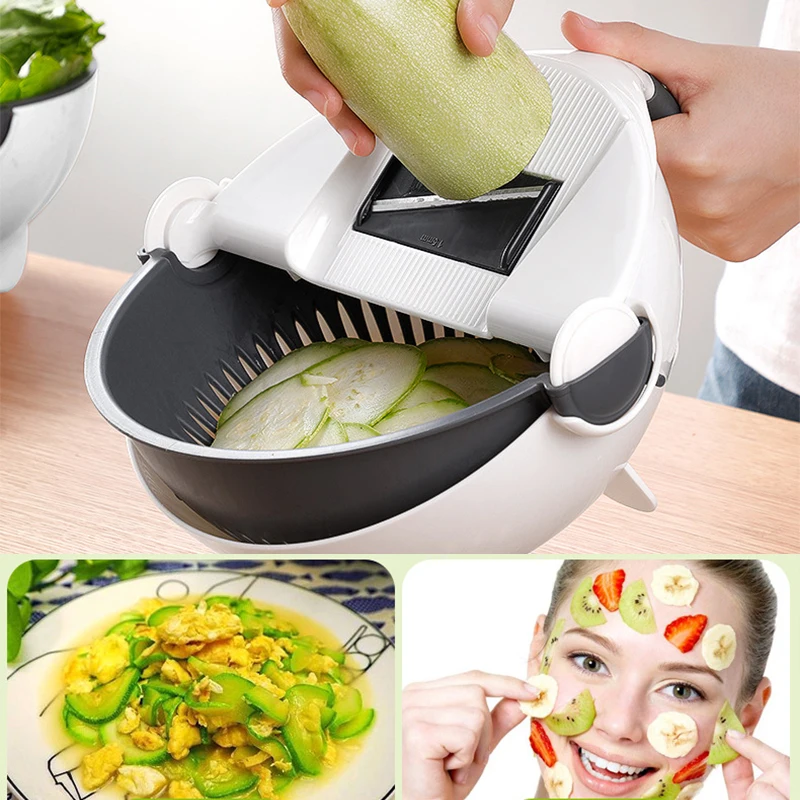 Кухонный, для овощей нож для резки фруктов с сушилка Корзина для белья нож для овощей с 7 лезвиями резак картофеля морковь больше