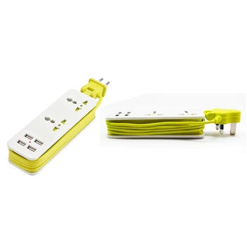 

2 Pcs Extension Electrical Socket Portable Charging Ports USB Socket Power Sockets Smart Charger Wall UK Plug & EU Plug
