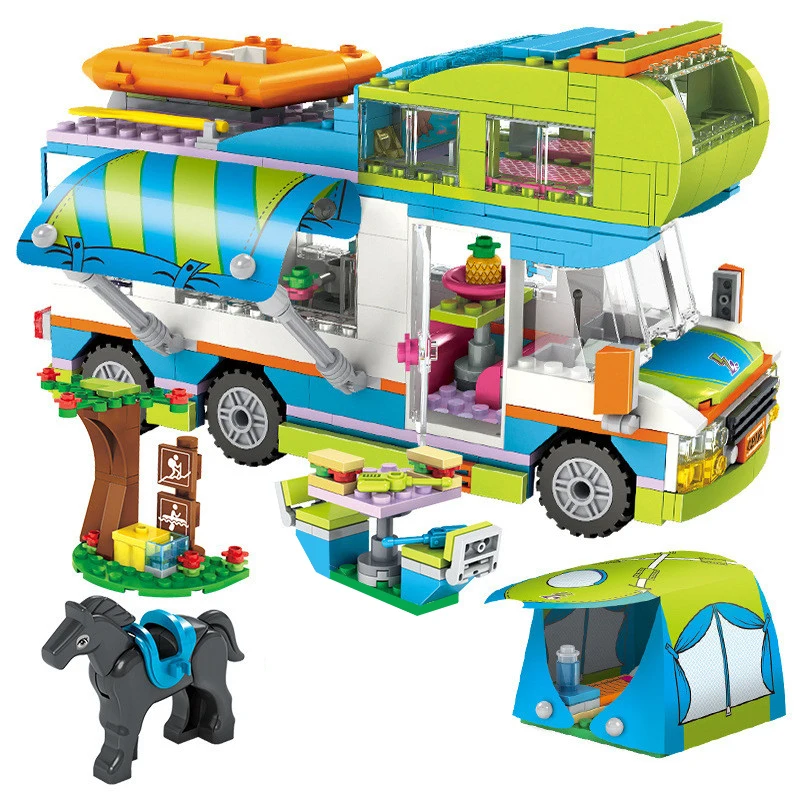 Friends Series Building Blocks Sand Beach Camping Car Camper Vehicle Figures Bricks Toys for Children | Игрушки и хобби