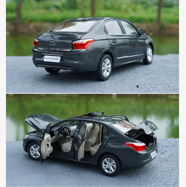 Новинка 1:18 литая под давлением модель для Citroen C-Elysee серый седан редкий сплав игрушечный автомобиль миниатюрная коллекция подарок sega C Elysee