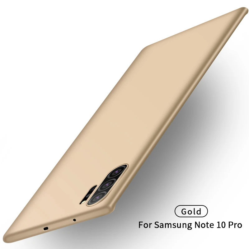 Золотой Чехол для samsung Galaxy Note10 Pro Чехол Ультра-тонкий гладкий жесткий PC задняя крышка защитный чехол для телефона для samsung Note 10 Pro Plus - Цвет: Золотой