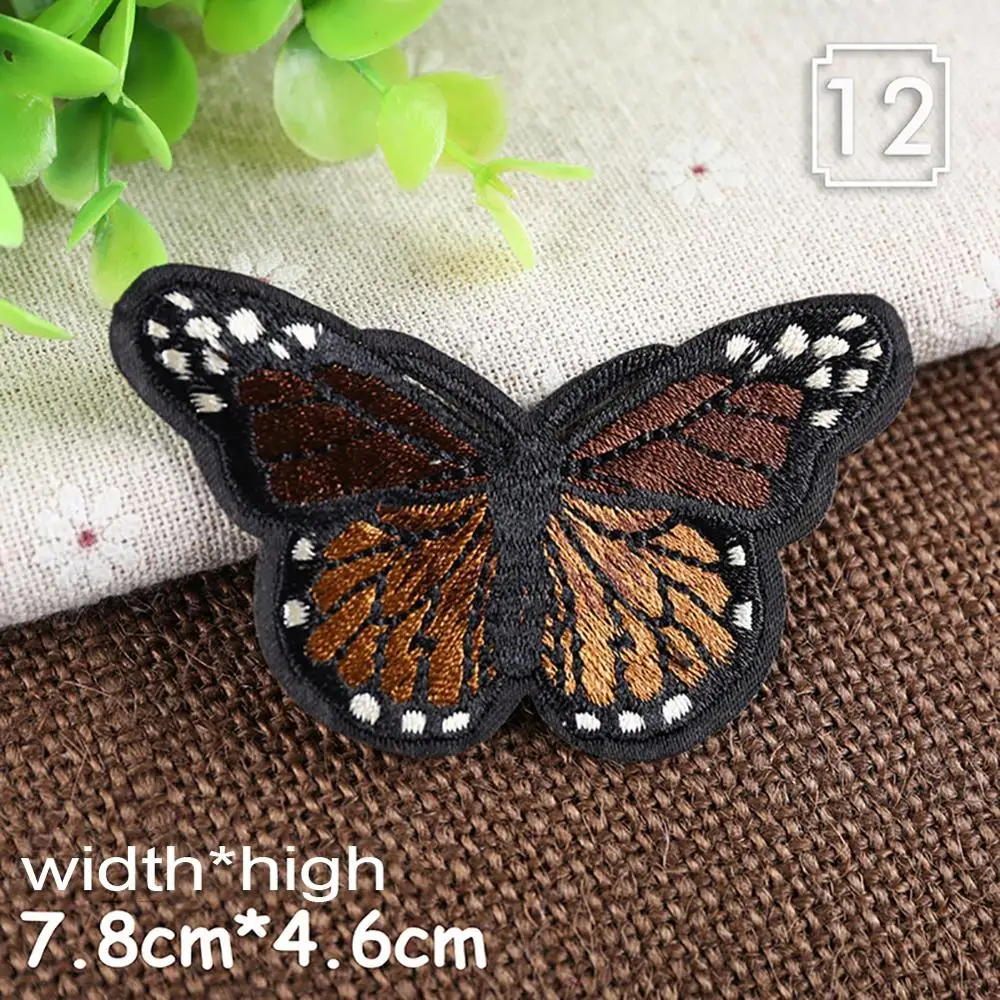 L Игла DIY Искусство ремесло одежда патчи Костюмы многоцветный вышитая заплатка в виде бабочки аппликации знак наклейки для одежды - Цвет: L