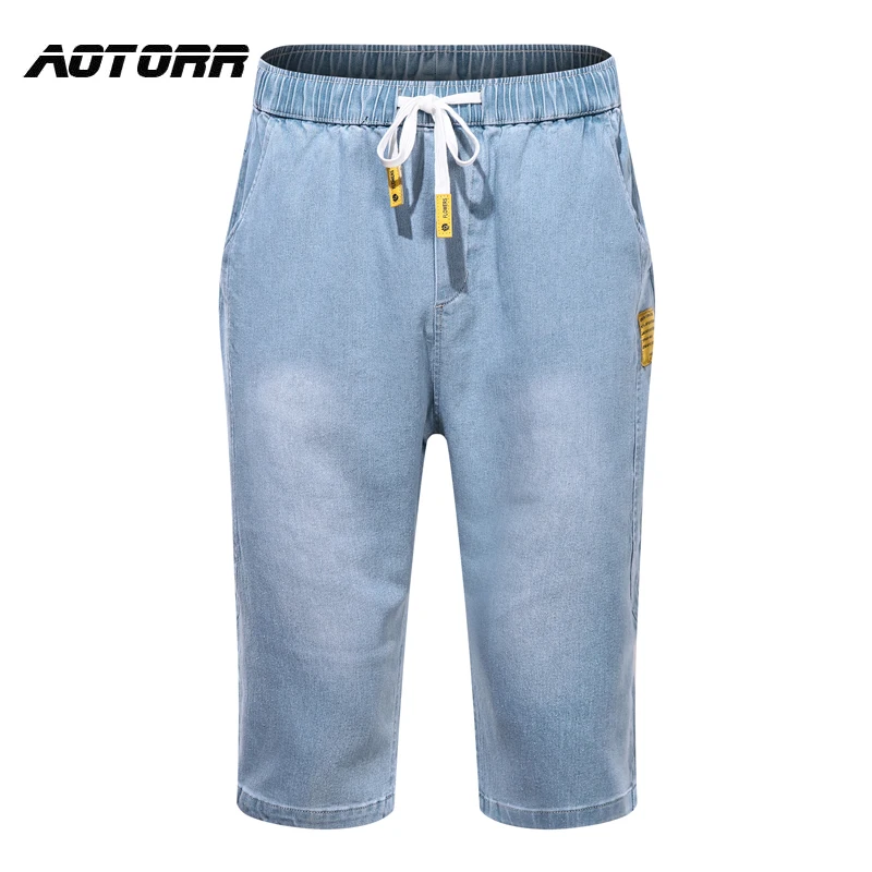 Pantalones vaqueros cortos elásticos para hombre, Shorts ajustados e informales de alta calidad, ropa informal estilo Hip Hop, novedad de verano de 2021