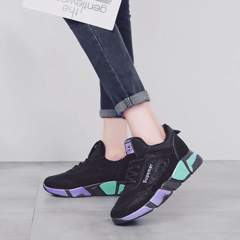 

Autumn And Winter New Products Thick Bottomed Wearable Sports Casual Travel Shoes in Fashion-WOMEN'S Shoes Warm plus Velvet Mixe