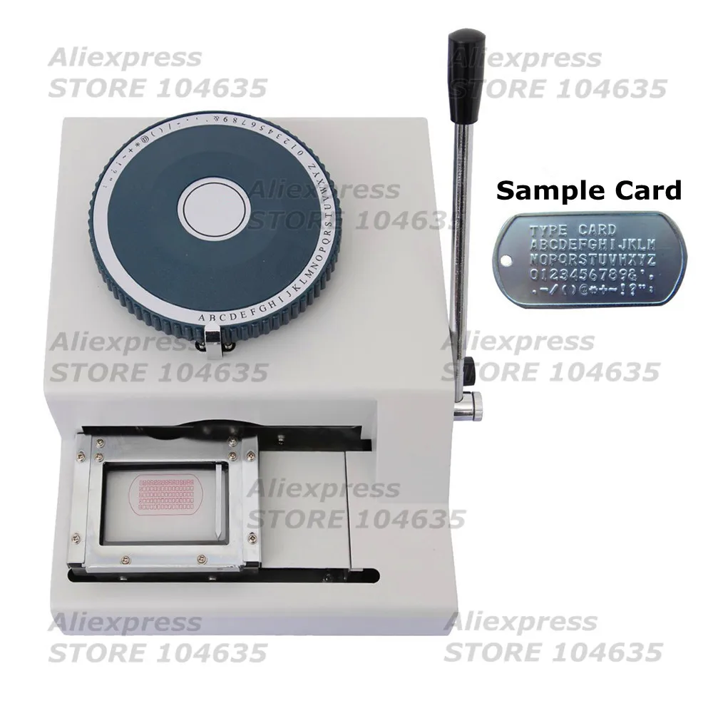 Dog Tag Embosser Machine 52 Characters Dog Steel Card Embossing Stamping  Machine