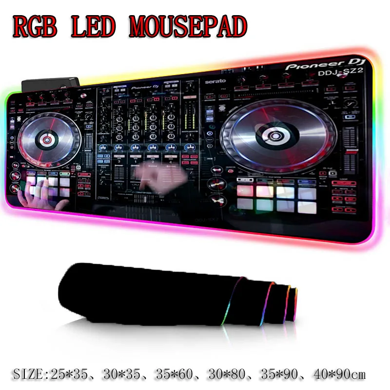 XGZ DJ ручной привод RGB светодиодный большой коврик для мыши USB Проводное освещение игровой геймер Коврик для мыши Клавиатура красочные светящиеся для ПК мыши коврик