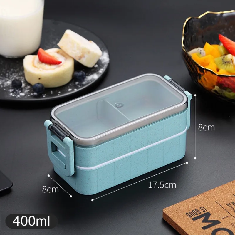 

Japanese-style Microwave Lunch Box Leak-Proof Independent Compartment Double-layer Lunch Box For Student