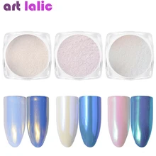 Artlalic 1 коробка 2 г Сияющий жемчуг для ногтей блестящая пудра мерцающее украшение зеркало Хамелеон неоновая пыль Русалка Маникюр 3 цвета
