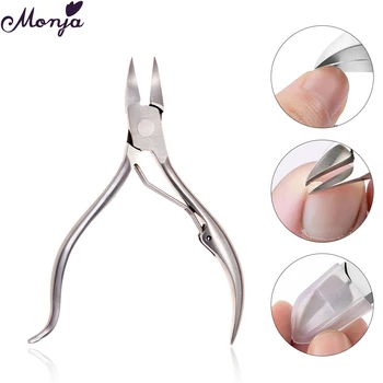 

Monja Silver Stainless Steel Nail Art Cuticle Scissors Nipper Nail Edge Cutting Dead Skin Remove Cutter Clippers Manicure Tool