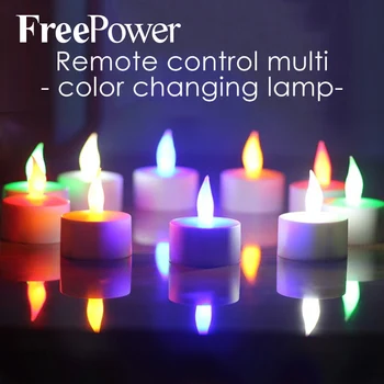 

Multi-color lamp simulation color flame creative LED color candles tea light home wedding birthday party Christmas decoration