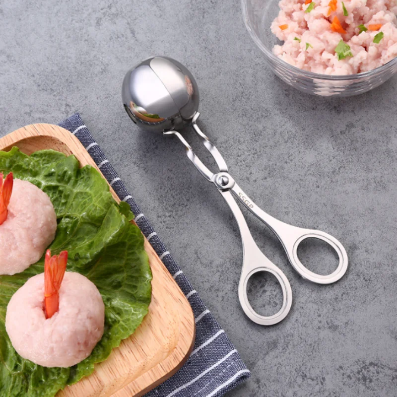 Kitchen Meatball Maker Stainless Steel Ball Making Mold Tool Clip Fish Rice Convenient