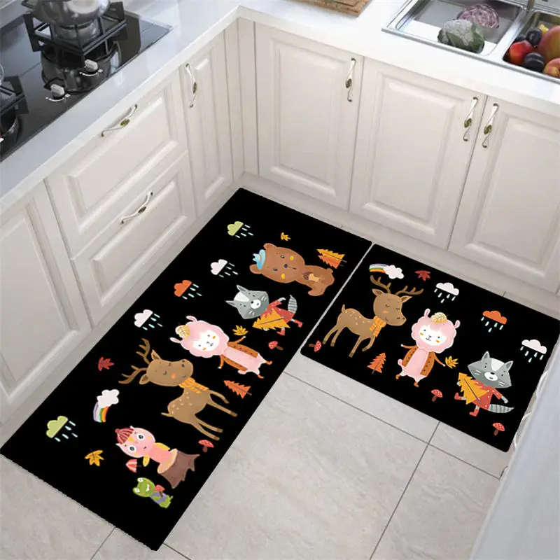

Nordic Kitchen Mat Bedroom Entrance Doormat Home Hallway Floor Decoration Living Room Carpet Cartoon Bathroom Anti-Slip Rug