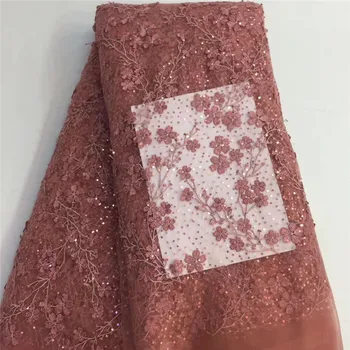 

Beutiful Evening Tulle Lace Fabric French Net Lace cloth For Lady Dress PAN131(5Yards/Lot)