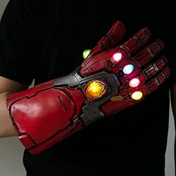 Мстители 4 эндигра Железный человек Бесконечность гаунтлет Халк Косплей рука танос латексные перчатки маска руки Marvel супергерой оружие вечерние реквизит - Цвет: RED LED GLOVES