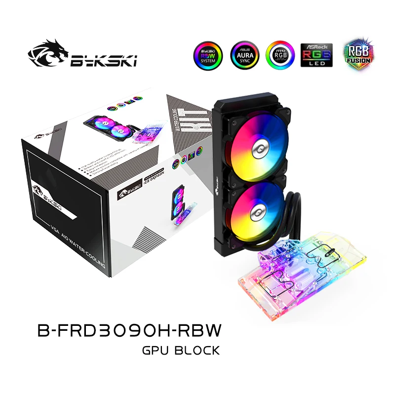 Водяной блок BYKSKI GPU для AIO NVIDIA GeForce RTX 3080 3090 Справочная версия с 240 мм