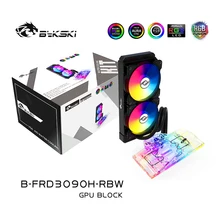 BYKSKI GPU blok wodny do AIC NVIDIA GeForce RTX 3080 3090 edycja referencyjna z 240mm grzejnik/pompa/2 szt. Wentylator A-RGB LED Light