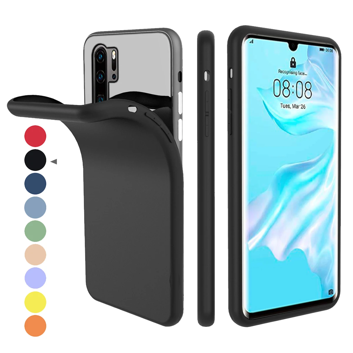 For Huawei P40 Pro Case Silicone Candy Color Built-in Velvet Anti-Scratch Matte Soft TPU Cover Slim | Мобильные телефоны и