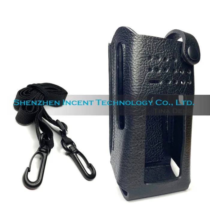 VOIONAIR Genuine Hard Leather Carrying Case For Two Way Radio GP338D GP338D+ XIRP8668