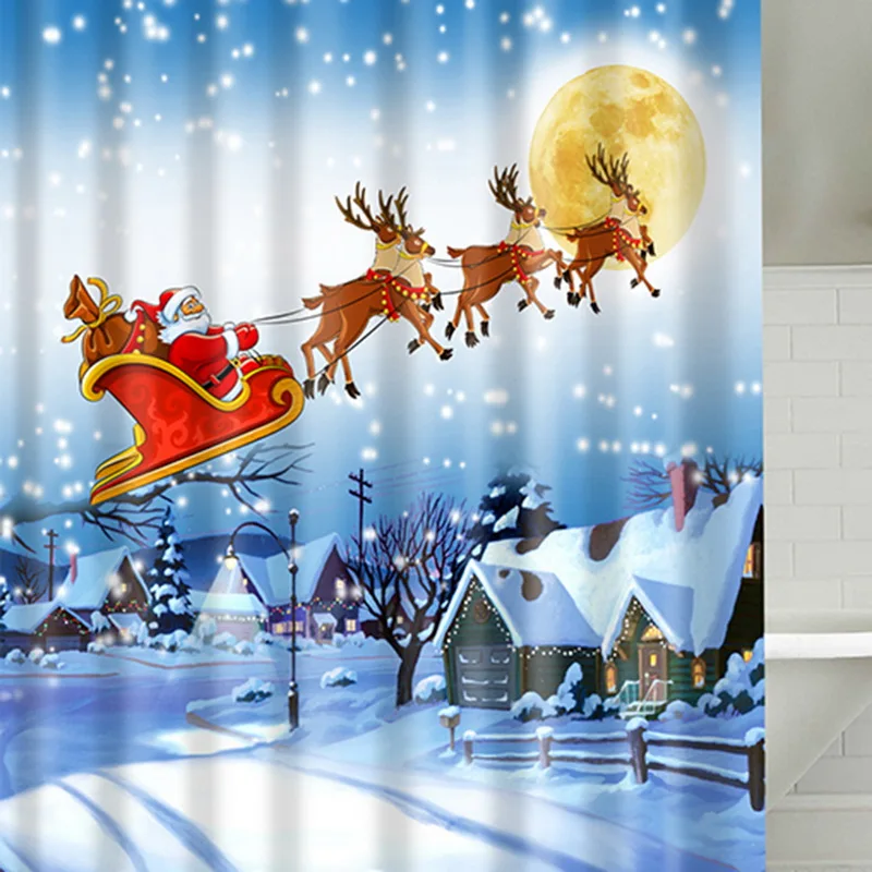 Рождественская занавеска для душа с принтом снеговика, водонепроницаемая занавеска, Рождественское украшение для дома, высокое качество, год, 27