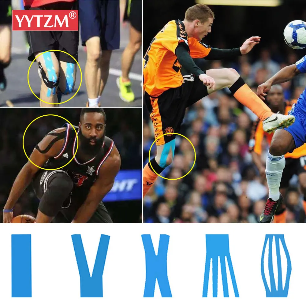 15 Colours Kinesiology Athletic Tape Recovery Sports Cotton Elastic Adhesive Strain Injury Fitness Run Knee Muscle Pain Relief