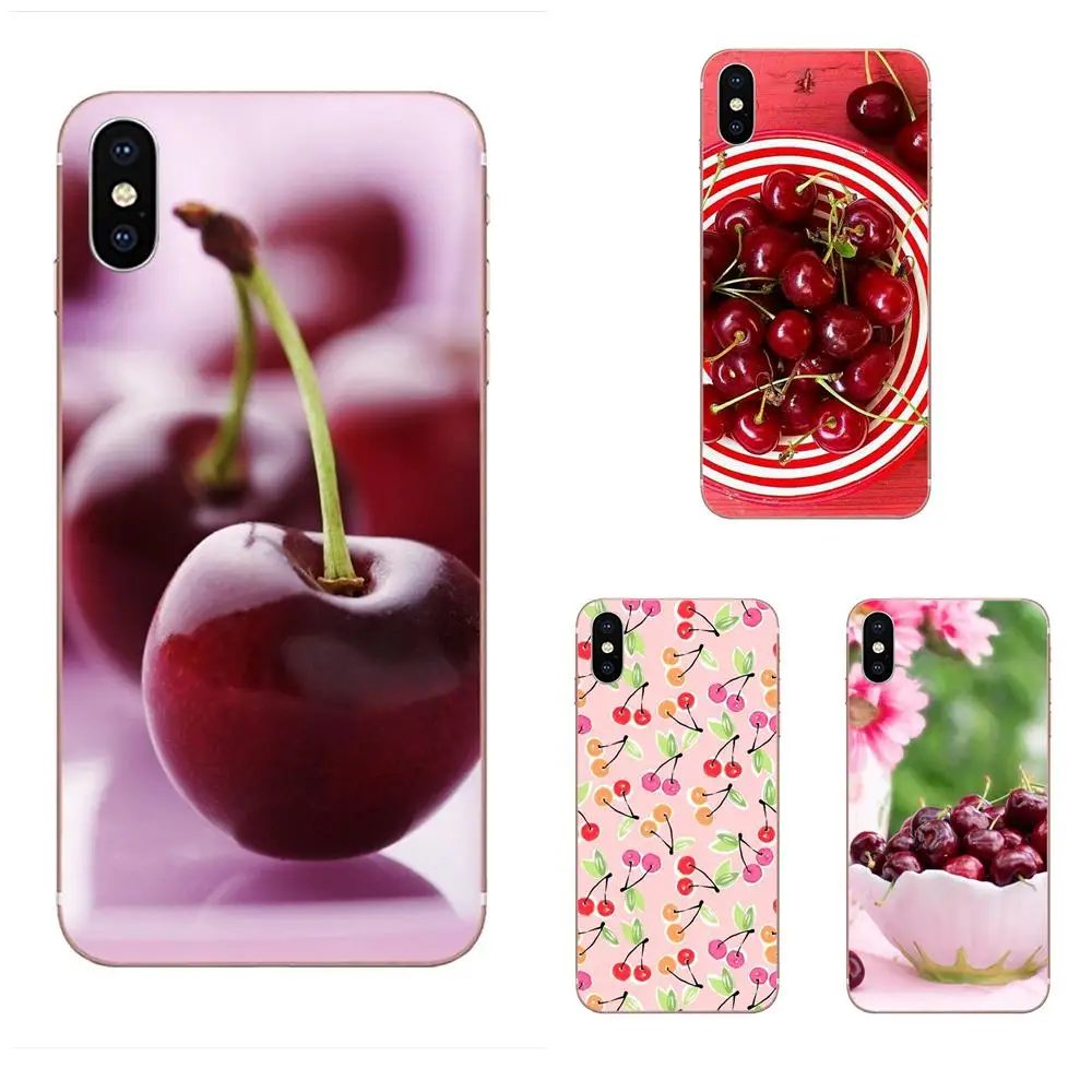 Для Apple iPhone 4 4S 5 5C 5S SE 6 6S 7 8 Plus X XS Max XR мягкий чехол с рисунком Зеленый Вишневый фрукт