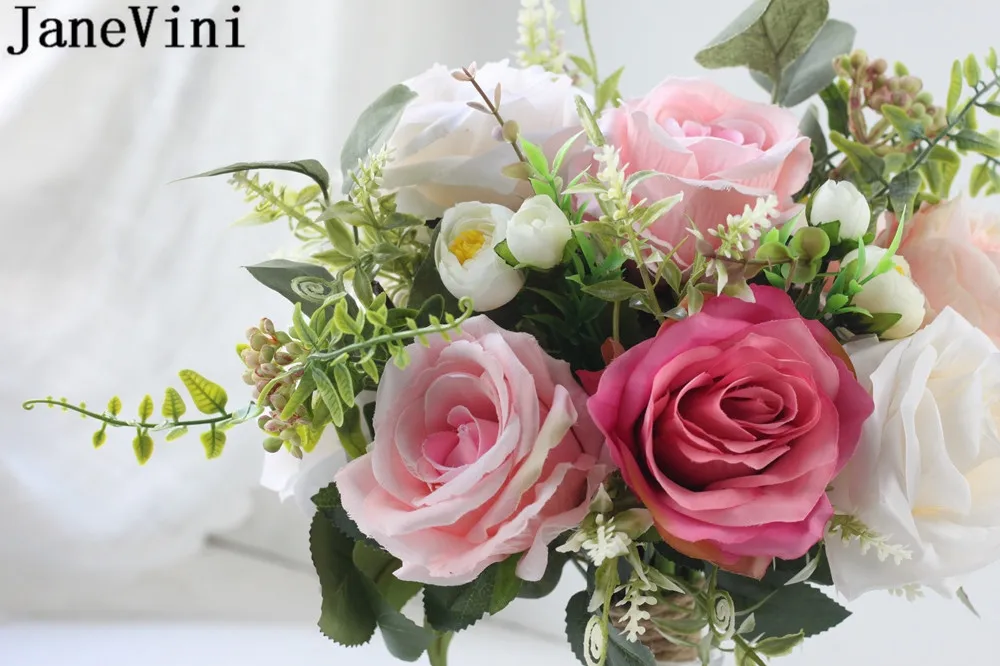 Janevini Vintage Blush Pink Wedding Bouquet Accessories For Bride
