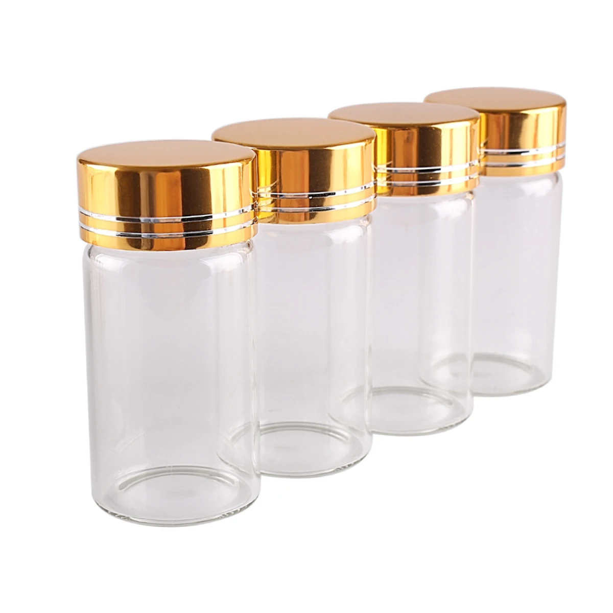 5pcs 25ml 30*60mm Glass bottles with Golden Caps Spice Jars Perfume Bottles Potion bottles Glass vessels for Art Craft 4