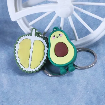 

Cartoon PVC Key Chain Avocado Durian Simulation Pendant Key Ring Keychain On The Bag Gifts For Men And Women DIY Dropshipping