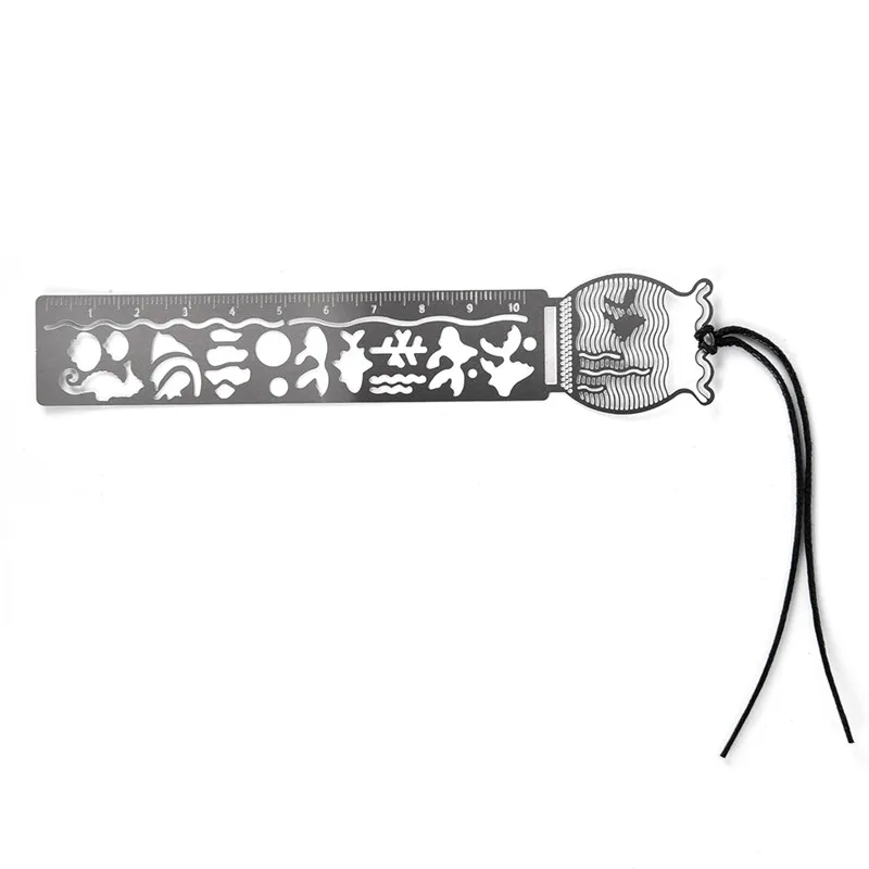 Cute Hollow Metal Bookmark Ruler Kawaii Creative Horse Cartoon Balloon Ruler For Kids Student Gift School Supplies