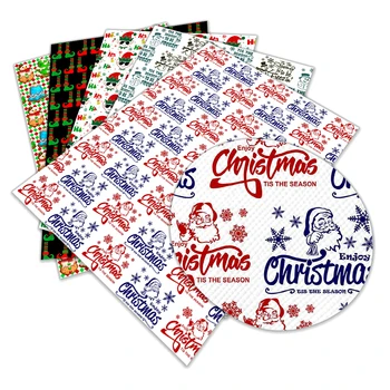 

30 cm x 136cm New Christmas Printed Synthetic Faux Leather for DIY Bag Material Fabric L289 L290