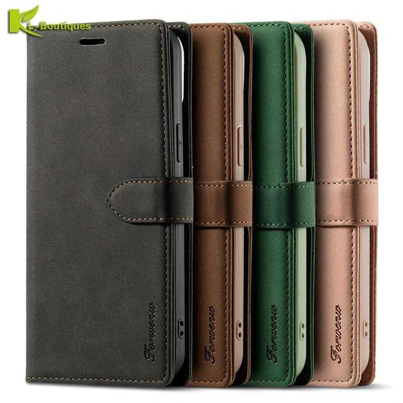 iphone 8 plus wallet case Retro Concise Leather Case for on iPhone 12 Mini 11 X XR XS Pro Max SE 2020 Cases Magnetic Etui iPhone 6s 7 8 Plus Wallet Covers iphone 6s phone case