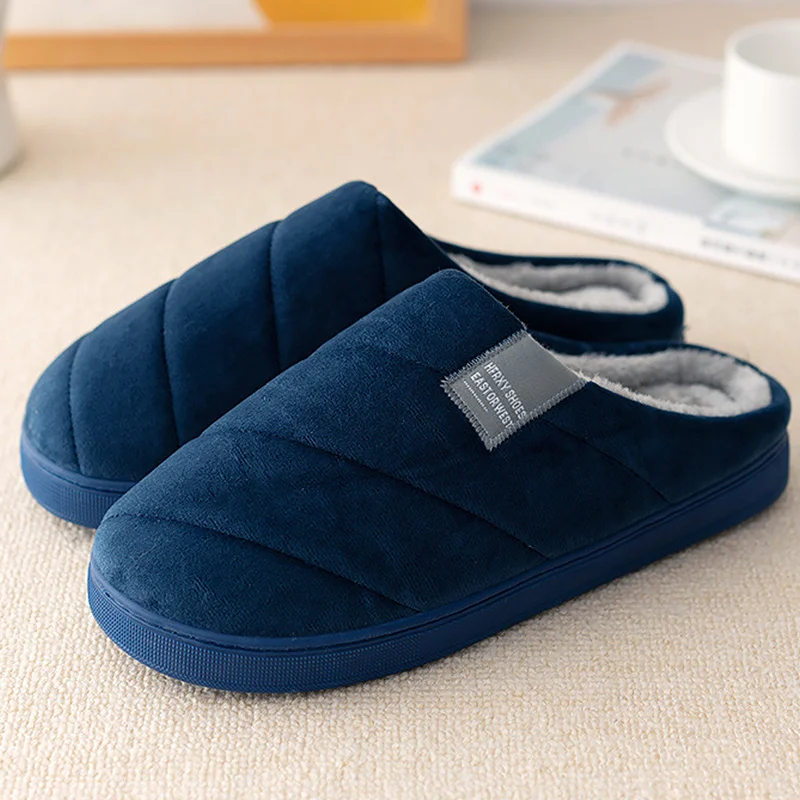 Women Indoor Slippers Large Size 43 47 Suede TPR Soft House Slippers ...