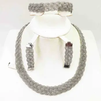 

HOT Fashion wedding Dubai Africa Nigeria African Jewelry set gold-color necklace Earrings romantic woman Bridal Jewelry Sets